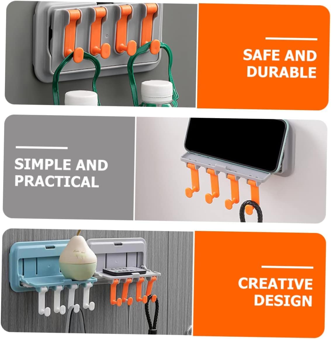 UK-0089 Multi-Purpose Hook up Wall Mounted Hook Towel Hook Rack Foldable Wall Hooks Mobile Holder Stand Towel Hangers Wall Mounted Coat Rack Foldable Hook, Mobile Stand (Multi Color)