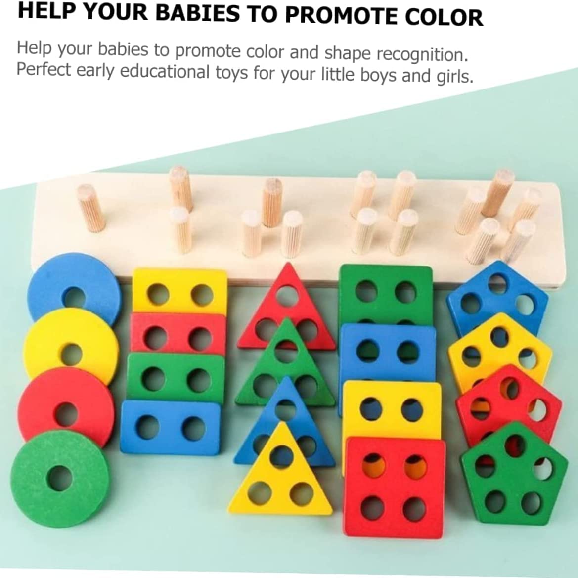 UK-0756 Geometric Brick - 5 Angle Matching Column Blocks for Kids - Preschool Educational Learning Toys