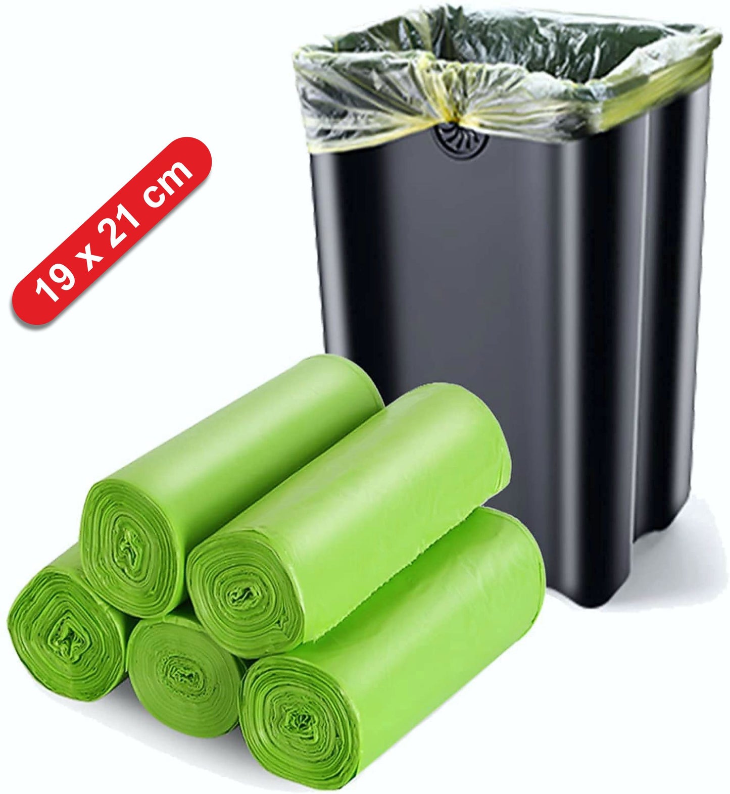 UK-0126 Garbage Bags For Dustbin | Trash Bags For Home/Office & Kitchen | Virgin Raw Material, Green, 19X21 Inch