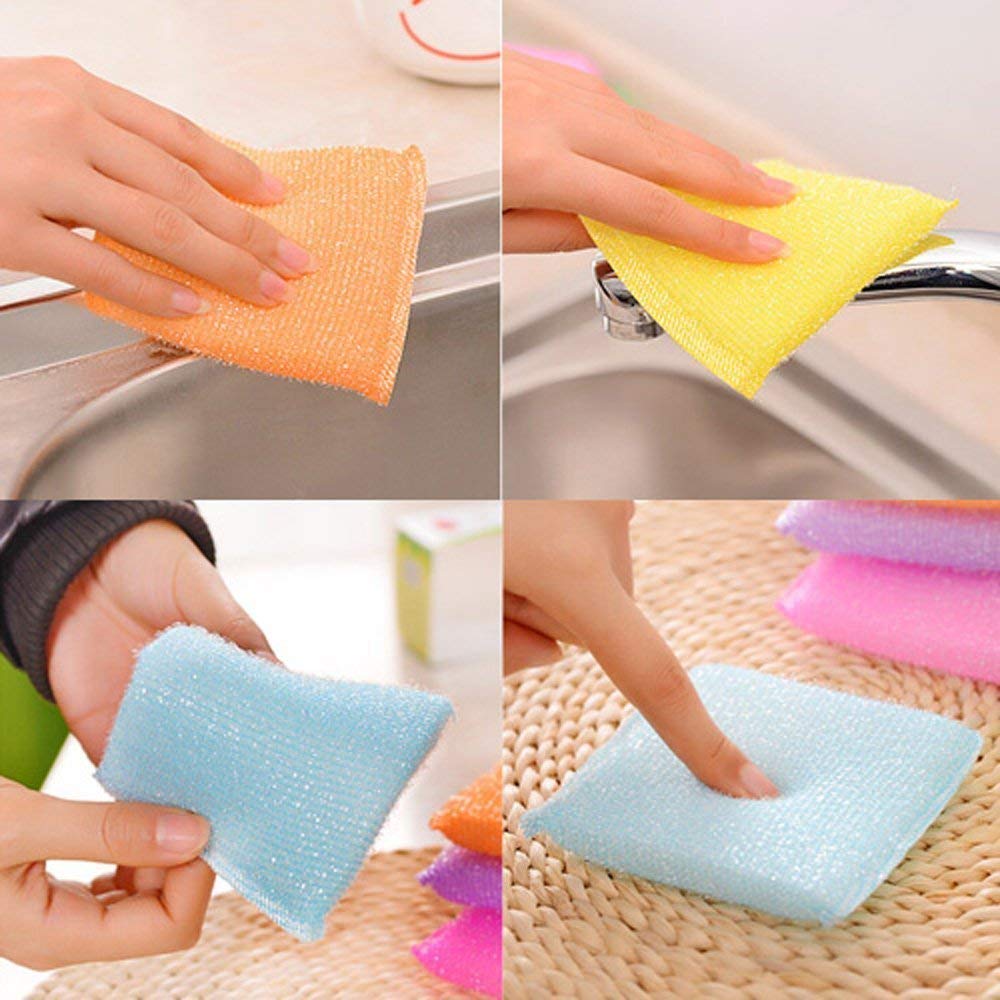 UK-0372 Scratch Proof Kitchen Utensil Scrubber PAD - Pack of 12 ( MULTICOLOR)