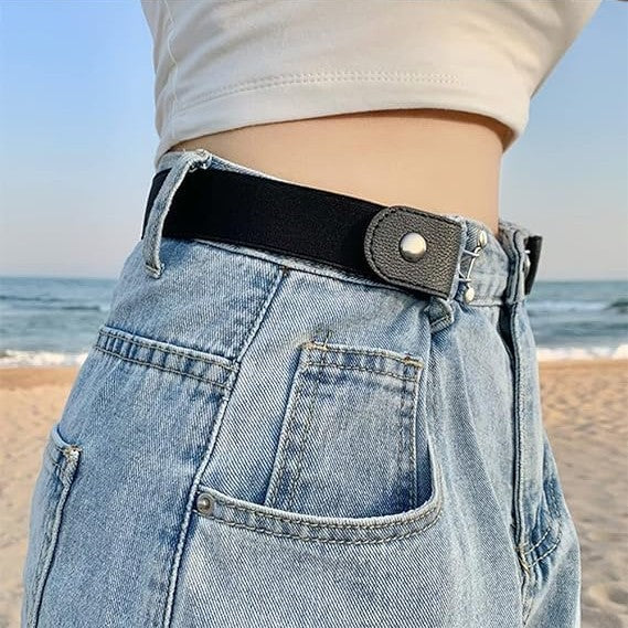 UK-0872 Buckle-Free Elastic Waist Belt for Women - Adjustable Invisible Waist Belt for Jeans, Dresses & Pants