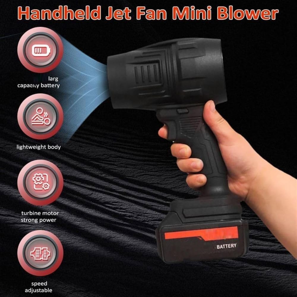 UK-1057 Electric Handheld Air Blower, 48V Cordless Turbo Blower for Home, Car & Outdoor | High-Speed Air Blower with Rechargeable Battery & Fast Charger | Heavy-Duty Dust Cleaner for Computer