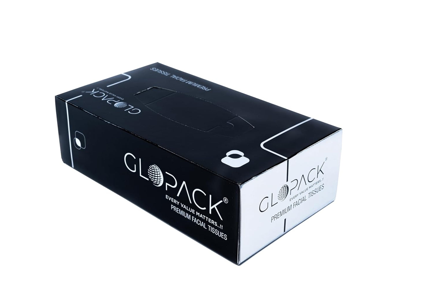 UK-0883 Glopack Facial Tissue Napkins, 100 Pulls , Soft And Absorbent Napkin, White Paper Daily Use Napkins