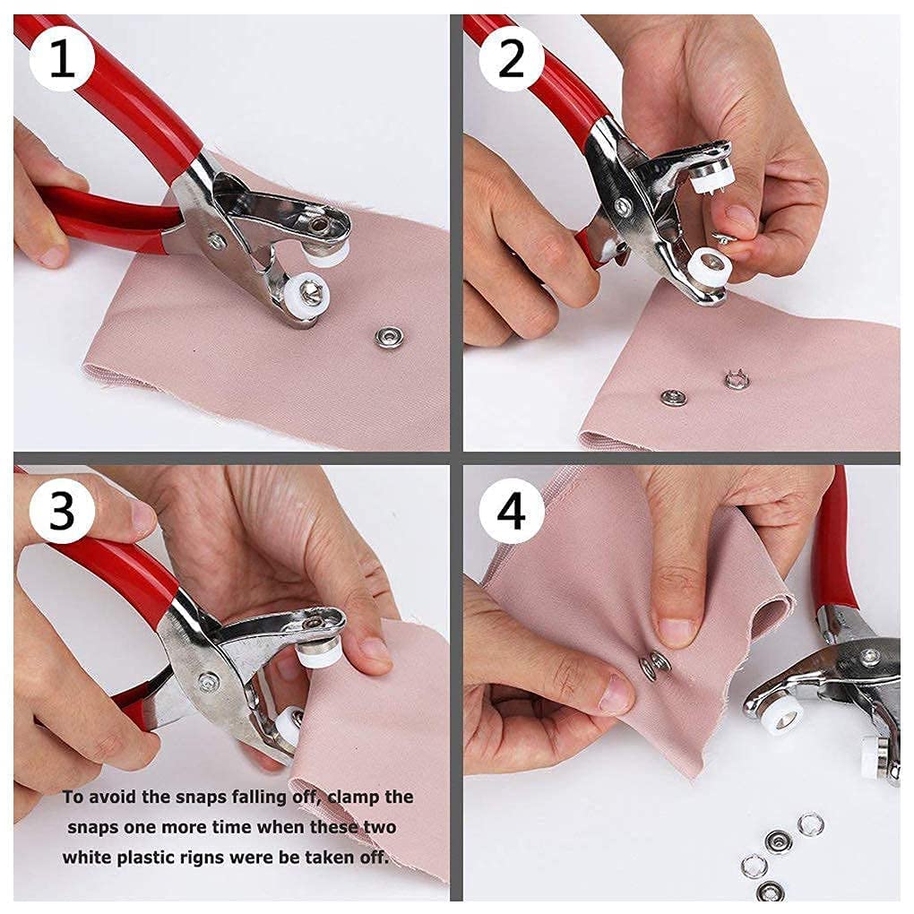 UK-0764 Grommet Eyelet Setting Pliers Tool for Bag Shoes Leather Belt Cloth Easy to Press Button Pincer Pile Clipper Hand Tool with Snap & Ring
