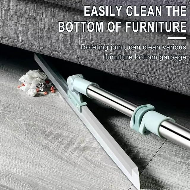 UK-0748 Bathroom Cleaning Wiper, Slim Floor Squeegee Mop with Telescopic Handle for Bathroom, Tiles, and Floor Scrubbing, 360° Rotating Silicone Wiper