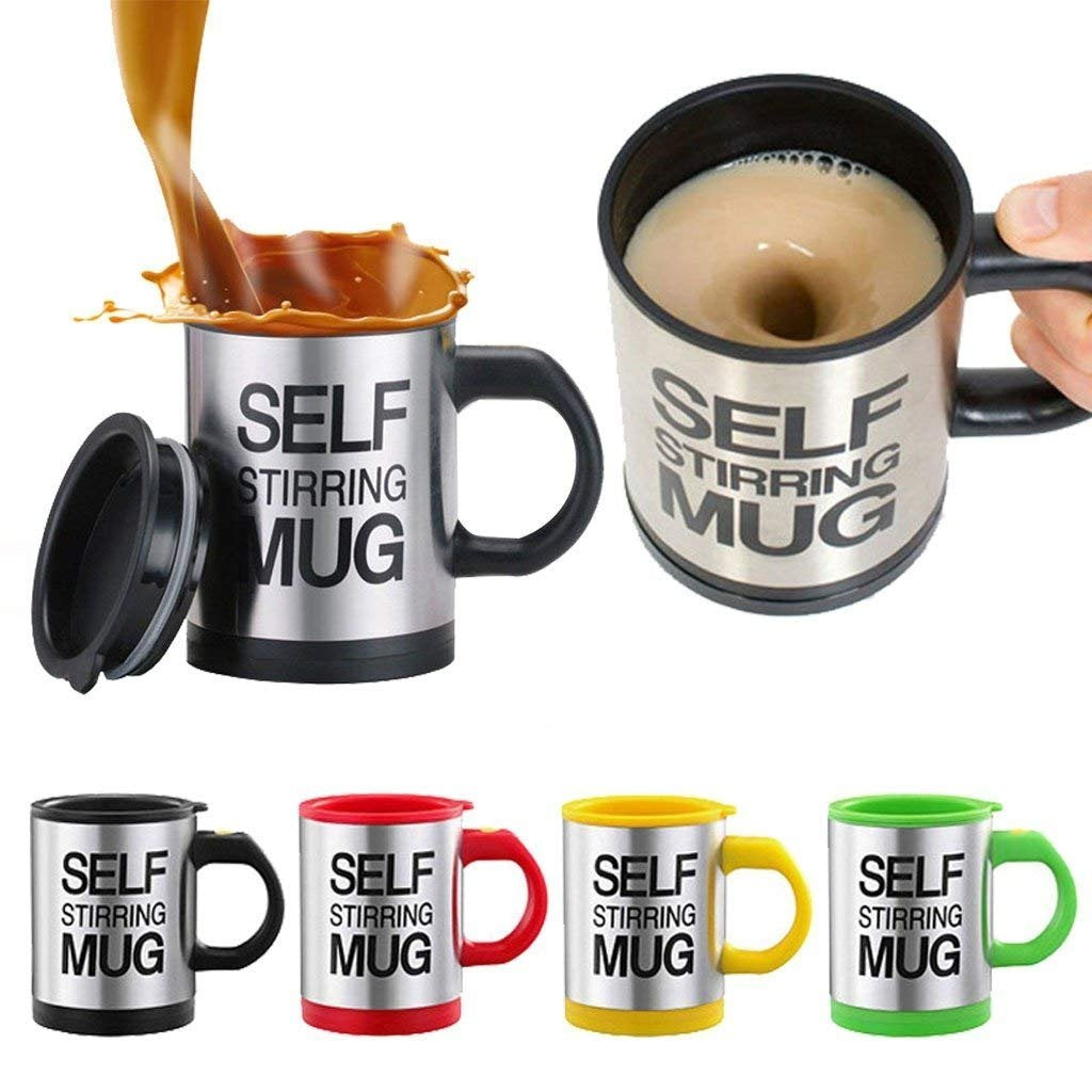 UK-0127 Self String Coffee Mug, Stainless Coffee Mixing Cup Blender Self Stirring Mug Best Gift Coffee Mug, Coffee Mug self Stirring (Multi Color)