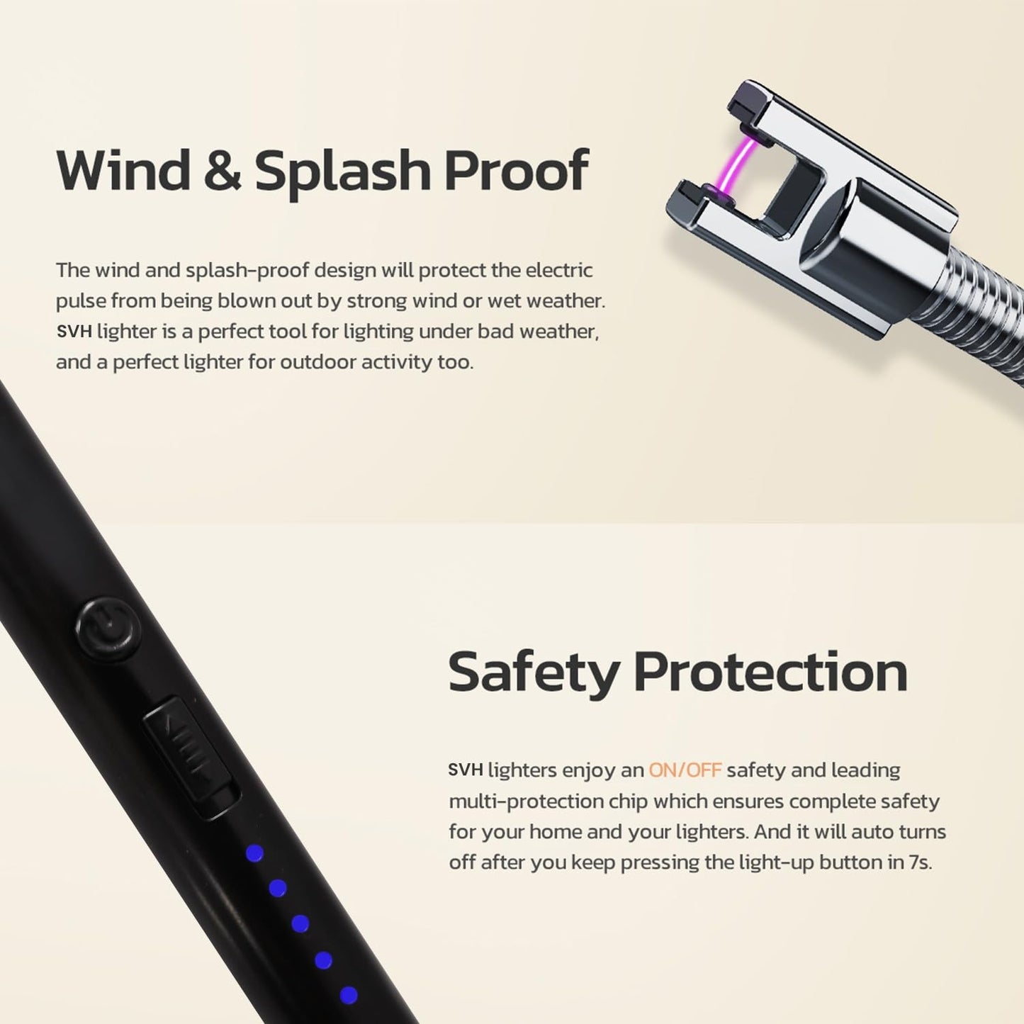 UK-0373 ARC Lighter, Rechargeable Electric Gas Lighter for Home Use Candle Lighter Plasma Lighter Flameless Windproof USB Lighter 360° Flexible Neck Arc Lighter for Diwali Fireworks