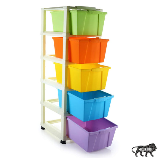 UK-0148 5 Layer Multipurpose Modular Drawer Storage System for Home & Office (Multicolor)