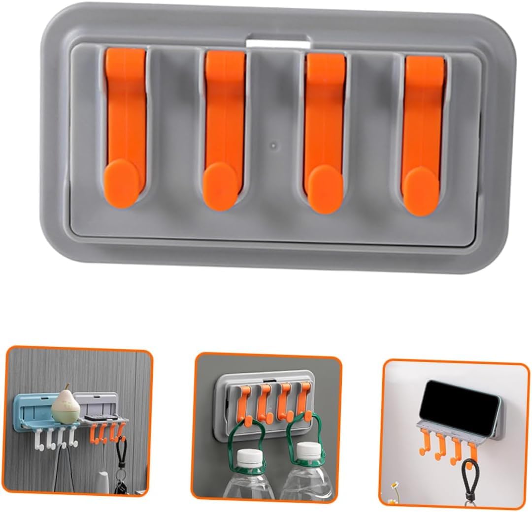 UK-0089 Multi-Purpose Hook up Wall Mounted Hook Towel Hook Rack Foldable Wall Hooks Mobile Holder Stand Towel Hangers Wall Mounted Coat Rack Foldable Hook, Mobile Stand (Multi Color)