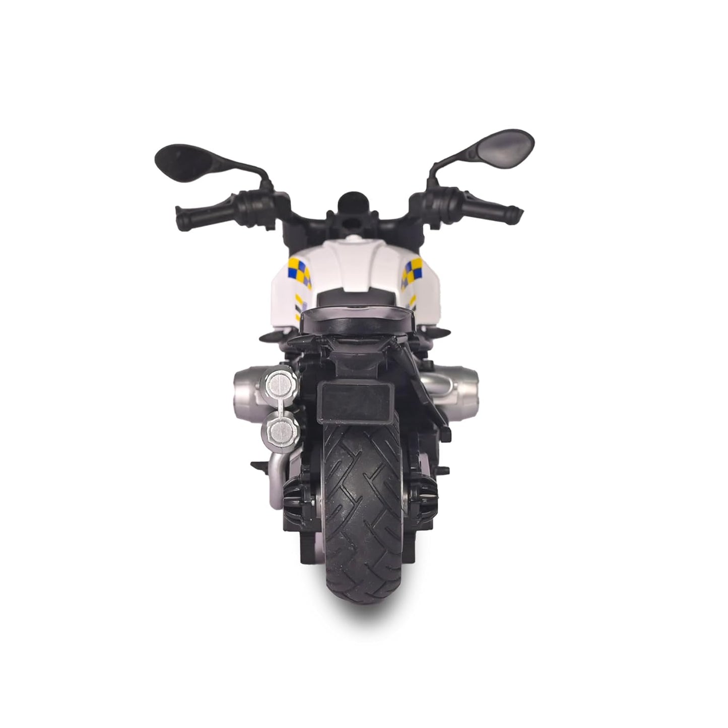UK-0947 Police Bike Toy for Kids | 1:12 Scale Motorcycle Model | Rubber Tyres, Alloy Body | Random Color