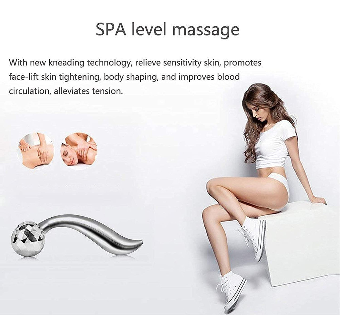 UK-0140 3D Manual Roller Massager 360 Rotate Roller Face Body Massager For Skin Lifting, Wrinkle Remover and Facial Massage, Relaxation and Skin Tightening Tool