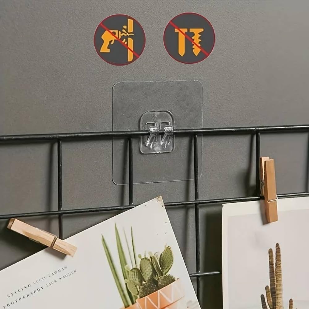 UK-0887 Self Adhesive Wall Hook Seamless Stickers Wall-Mounted Super Strong PVC Waterproof Big Adhesive Heavy Duty Magic Sticky