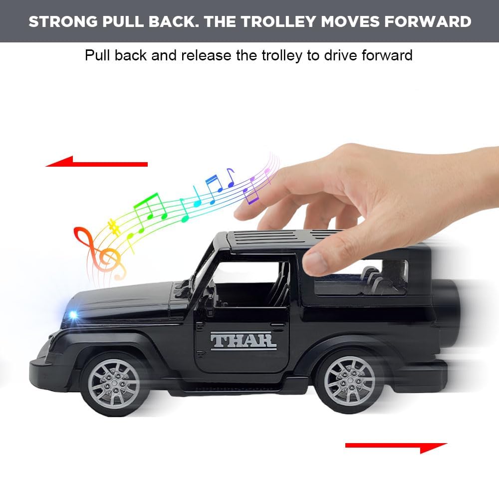 UK-0942 Thar Die-Cast Metal Toy for Kids | Pull Back Action Miniature Scaled Model Car | Openable Doors