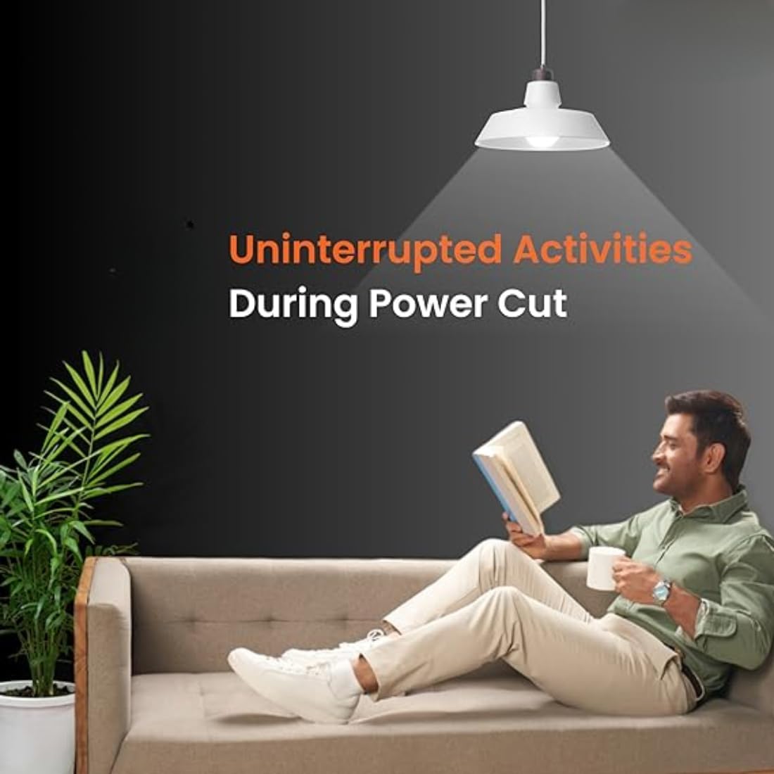 UK-0873 Inverter Rechargeable Base LED White Emergency Bulb with Up to 3-4 Hours Back Up