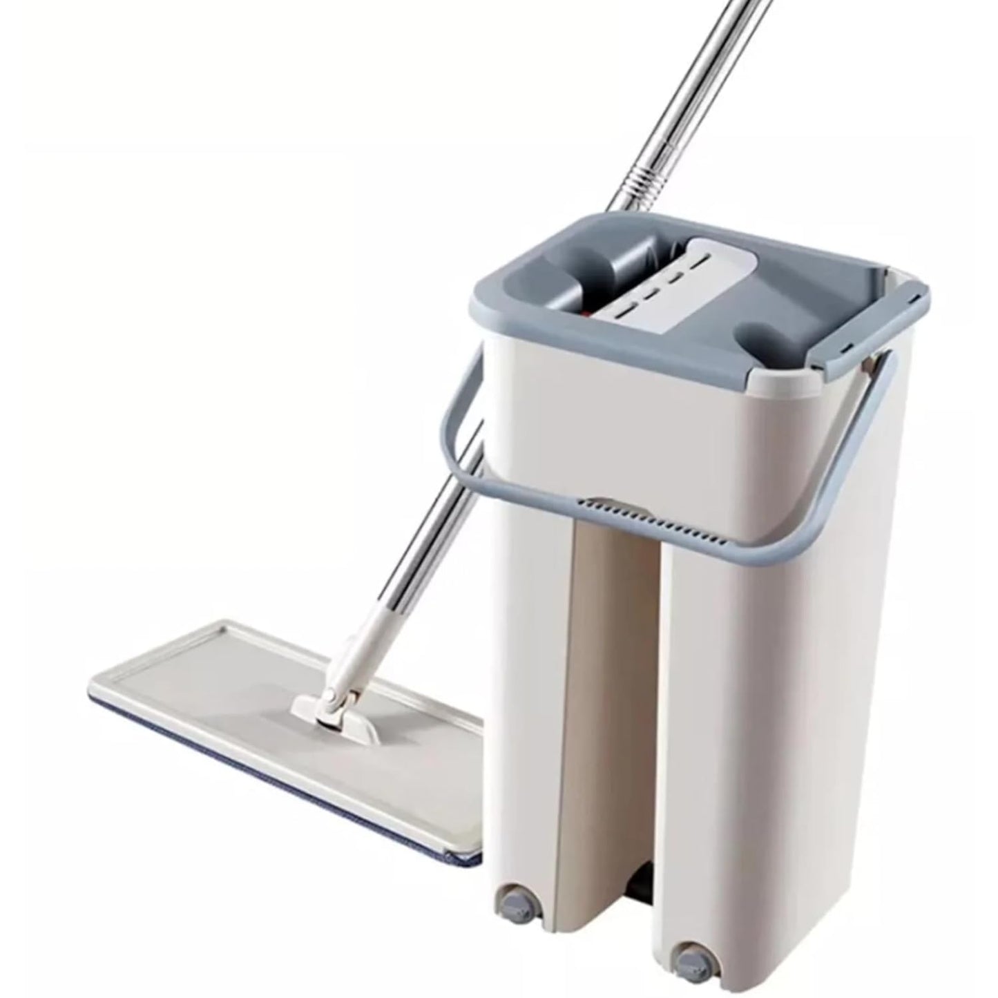 UK-0709 Scratch Mop | Splash Proof Design | Double Scraper for Easy Squeeze | 2 Super-Absorbent Microfiber Pads Free