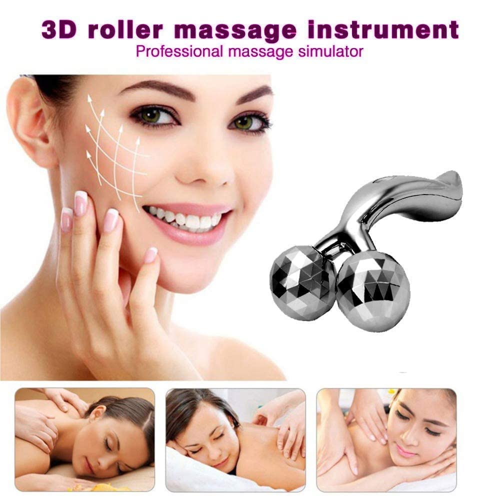 UK-0140 3D Manual Roller Massager 360 Rotate Roller Face Body Massager For Skin Lifting, Wrinkle Remover and Facial Massage, Relaxation and Skin Tightening Tool