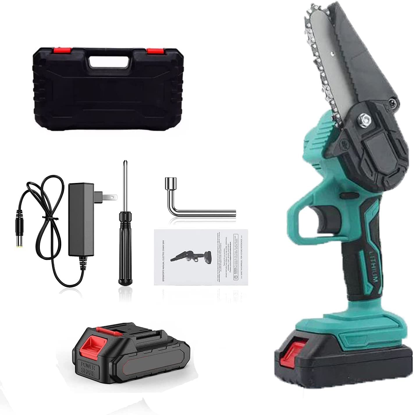 UK-0793 Cordless Electric Chainsaw WITH BATTERIES Handheld Pruning Chain Saw for Wood Plastic & Etc. Cutter Cordless Chainsaw