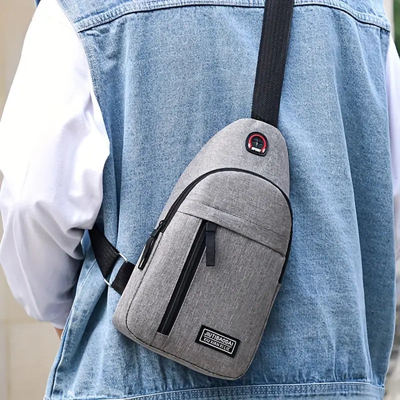 UK-0378 Waterproof Travel Hiking Jogging Cross Chest Bag For Men Single Shoulder Gym Picnic & Daily Use Small Items and One Side With Outdoor (MULTI COLOR )