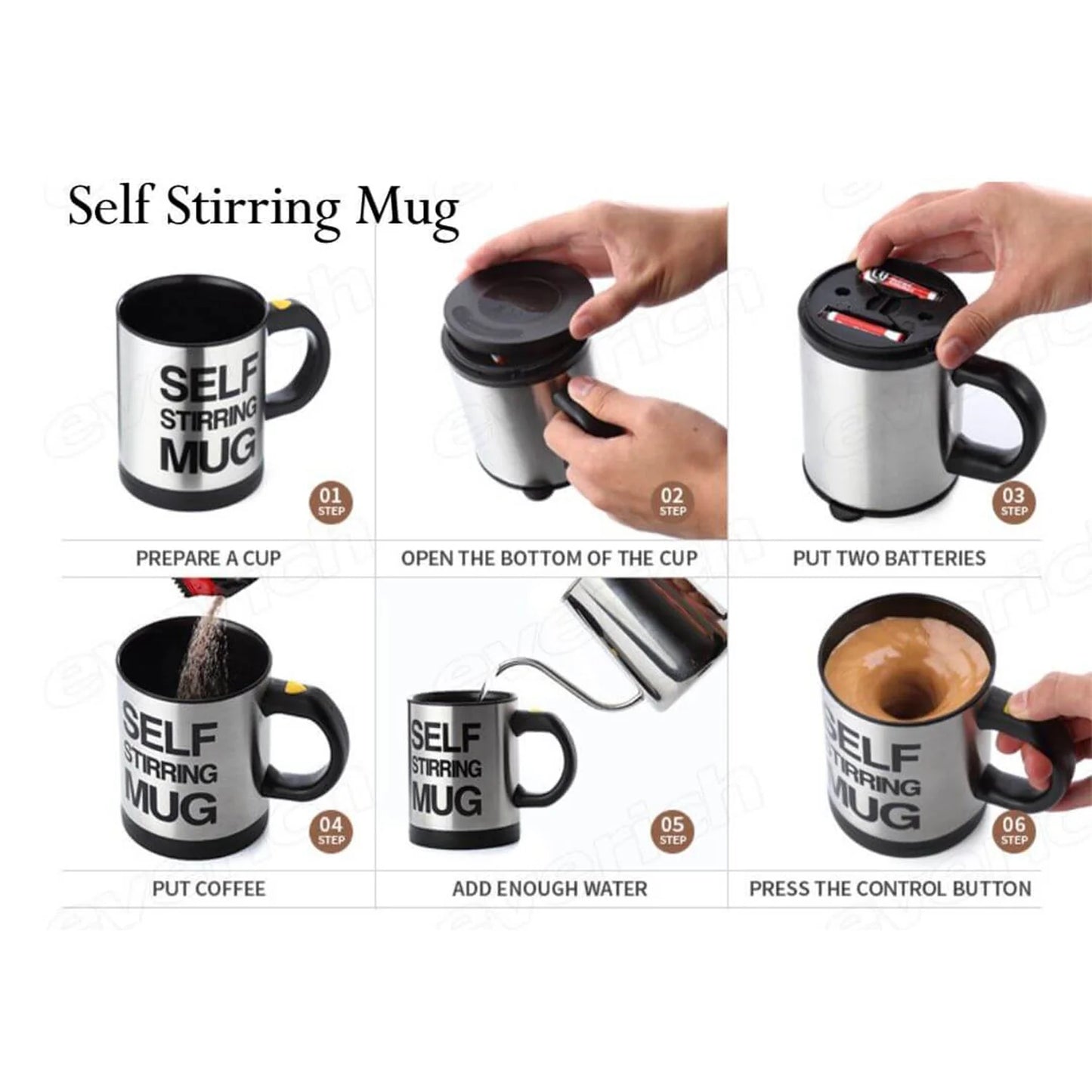 UK-0127 Self String Coffee Mug, Stainless Coffee Mixing Cup Blender Self Stirring Mug Best Gift Coffee Mug, Coffee Mug self Stirring (Multi Color)