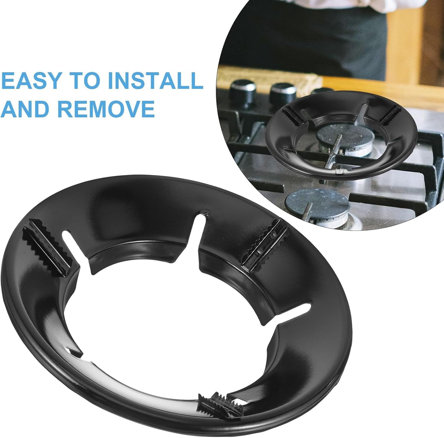 UK-0767 Black Gas Saver Pan Support Rings - Support for Indian Gas Stoves
