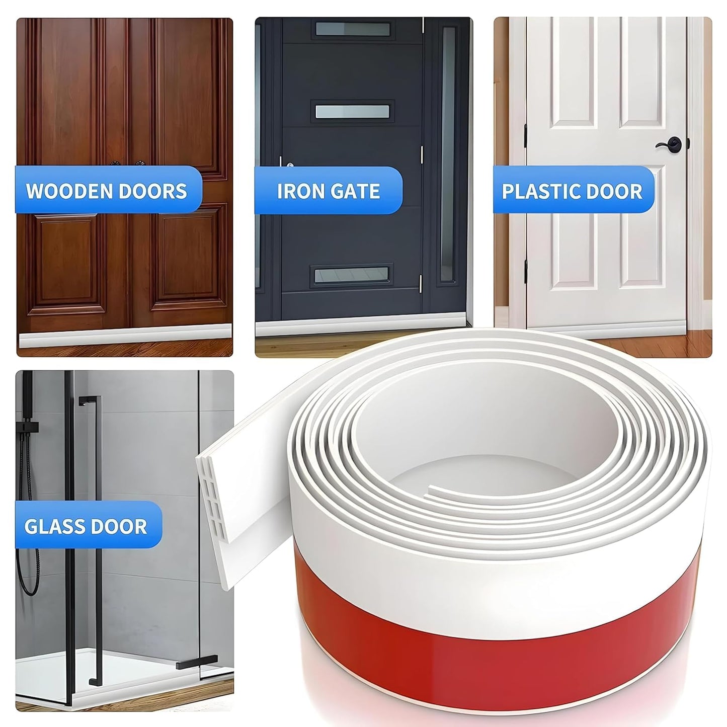 UK-0918 Self-Adhesive Silicon Door/Window Shield Tape Door Bottom Sealing Strip Weather Stripping Door Seal Strip ||1Meter