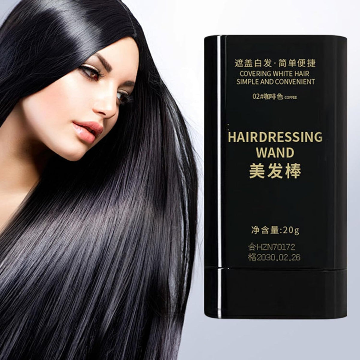 UK-1038 Hair Dye Stick Comb Waterproof and Sweat-Proof Root Touch-Up, Long Lasting Hairdressing Wand, Easy Hair Coloring Applicator for Men and Women, Quick Grey Hair Cover-Up Stick for Black Hair