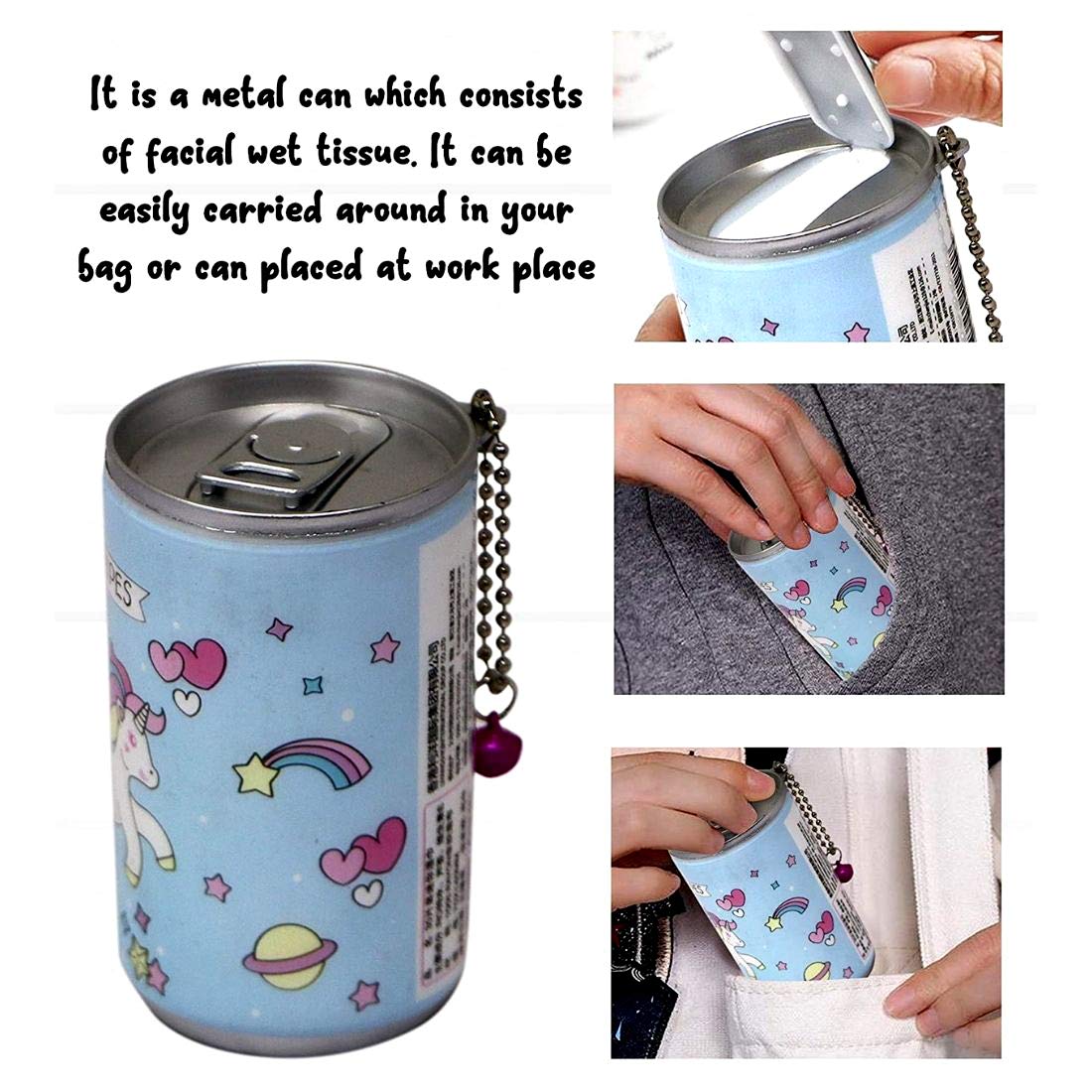 UK-0781 Wet Wipes Tissue Can for Cleaning Face Body for Kids Women and Men Soft Cologne Face Wet Wipes tissues in a Can