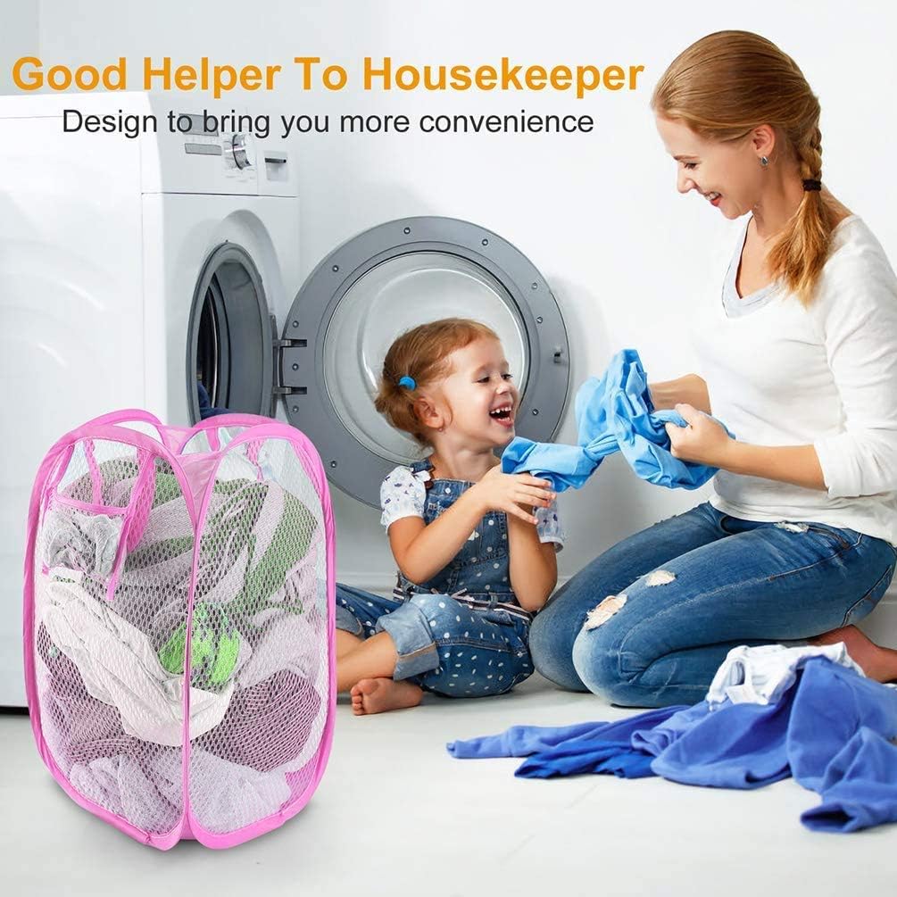 UK-0766 Nylon Mesh Laundry Basket|Sturdy Material & Durable Handles|Netted Lightweight Laundry Bag