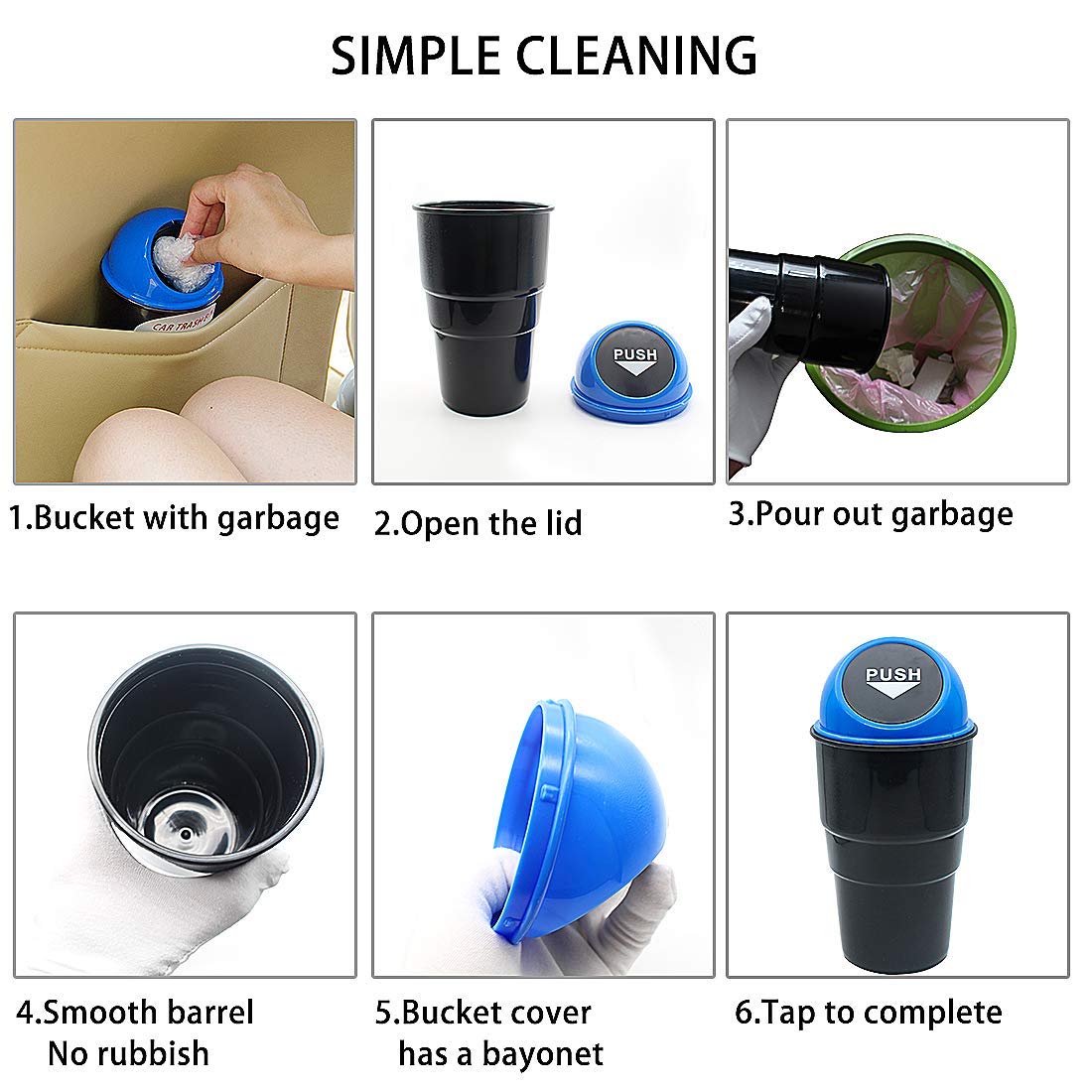 UK-0172 Car Dustbin small Dustbin for kitchen Mini car trash bin foldable dustbin for car