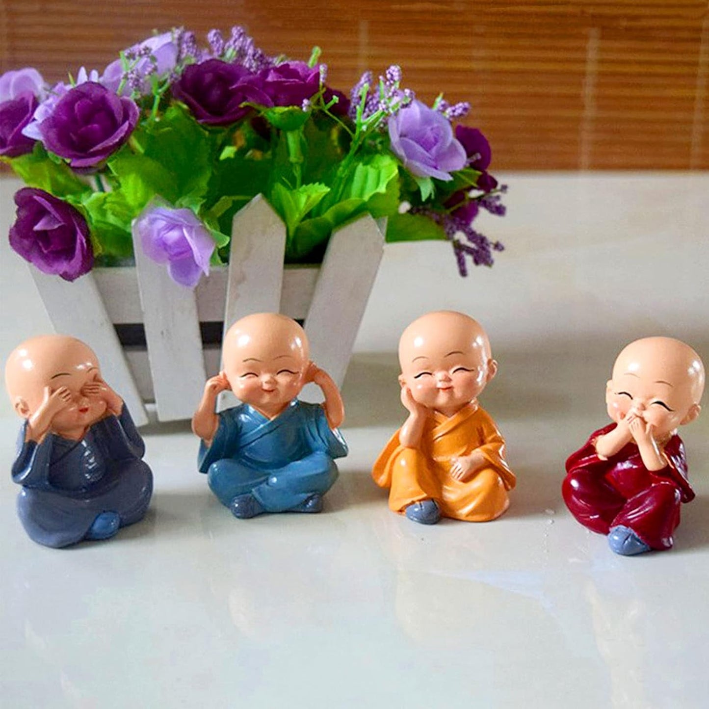 UK-0131 Baby Buddha 4PC and Show Piece Used for House, Office and Official Decorations ETC