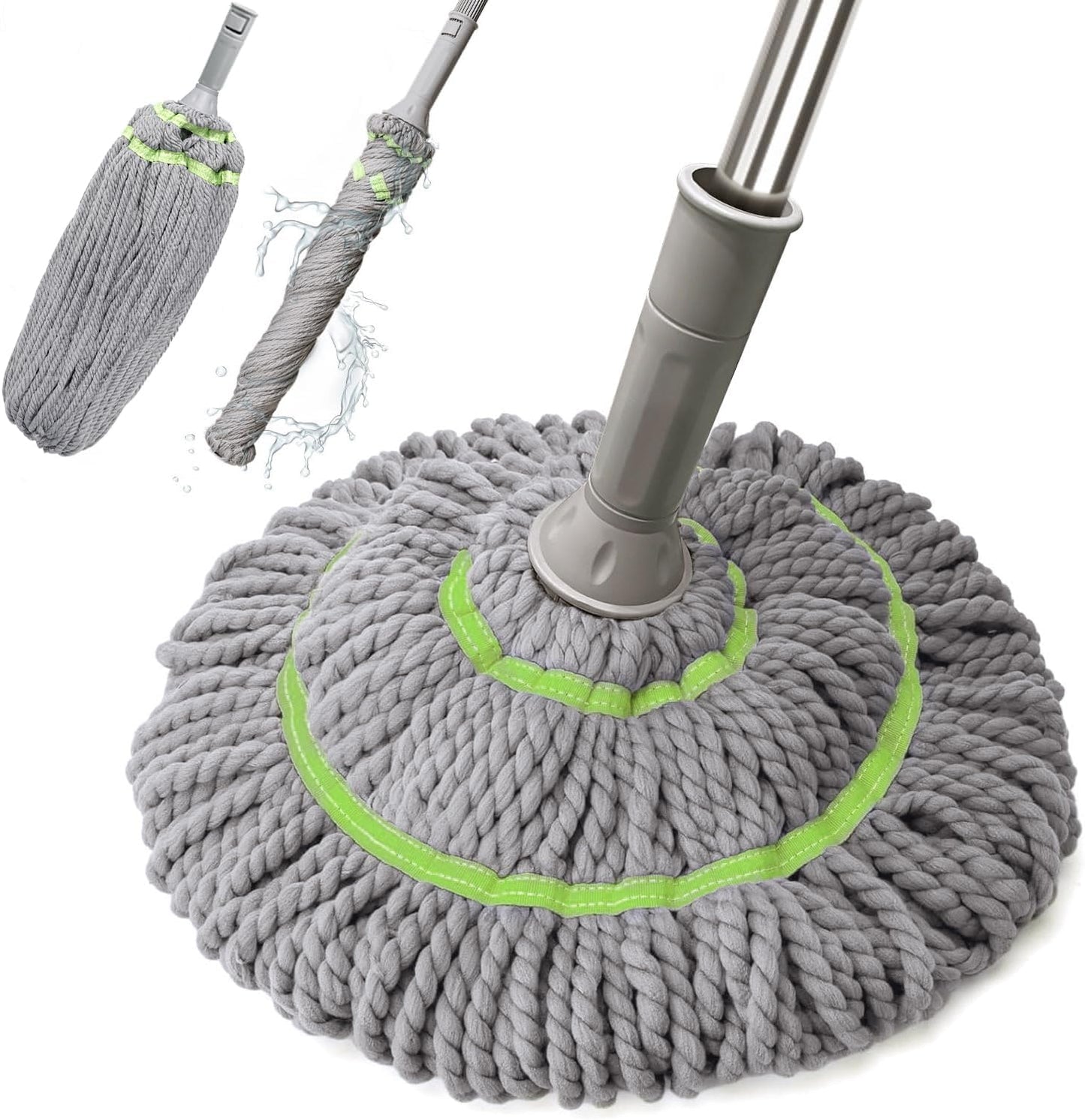 UK-0790 Self Wringing Squeeze Twist Mop | Microfiber Floor Cleaning Dust Mop with Extendable Stainless Steel Handle | for Home & Office Cleaning