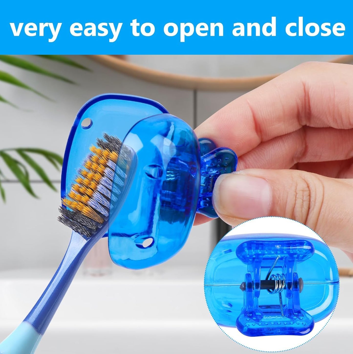 UK-0809 Travel Toothbrush Head Covers Toothbrush Protector Cap Brush Pod Case Protective Portable Plastic Clip for Household Travel, Camping, Bathroom, School, Business.(Multicolor)