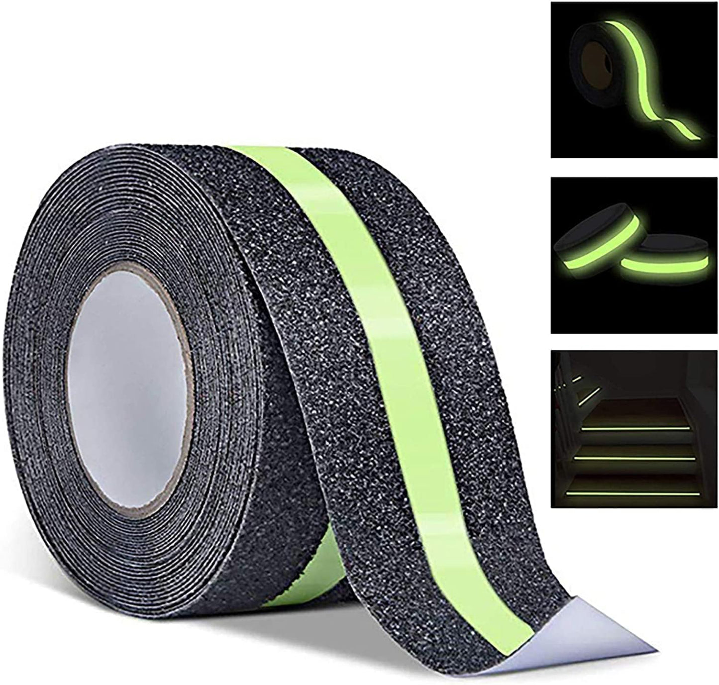 UK-0734 Anti Slip Tape with Glow in Dark Stripe for Stairs, 2 InchX16.4 Foot, Grip Tape for Stairs