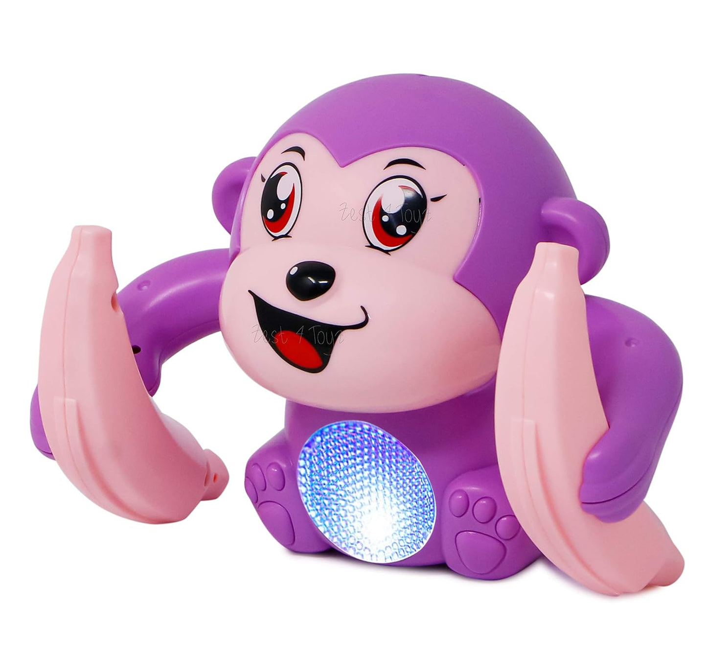 UK-0119 Dancing Monkey Musical Toy for Kids Baby Spinning Rolling Doll Tumble Toy with Voice Control Musical Light and Sound Effects with Sensor, Multicolor