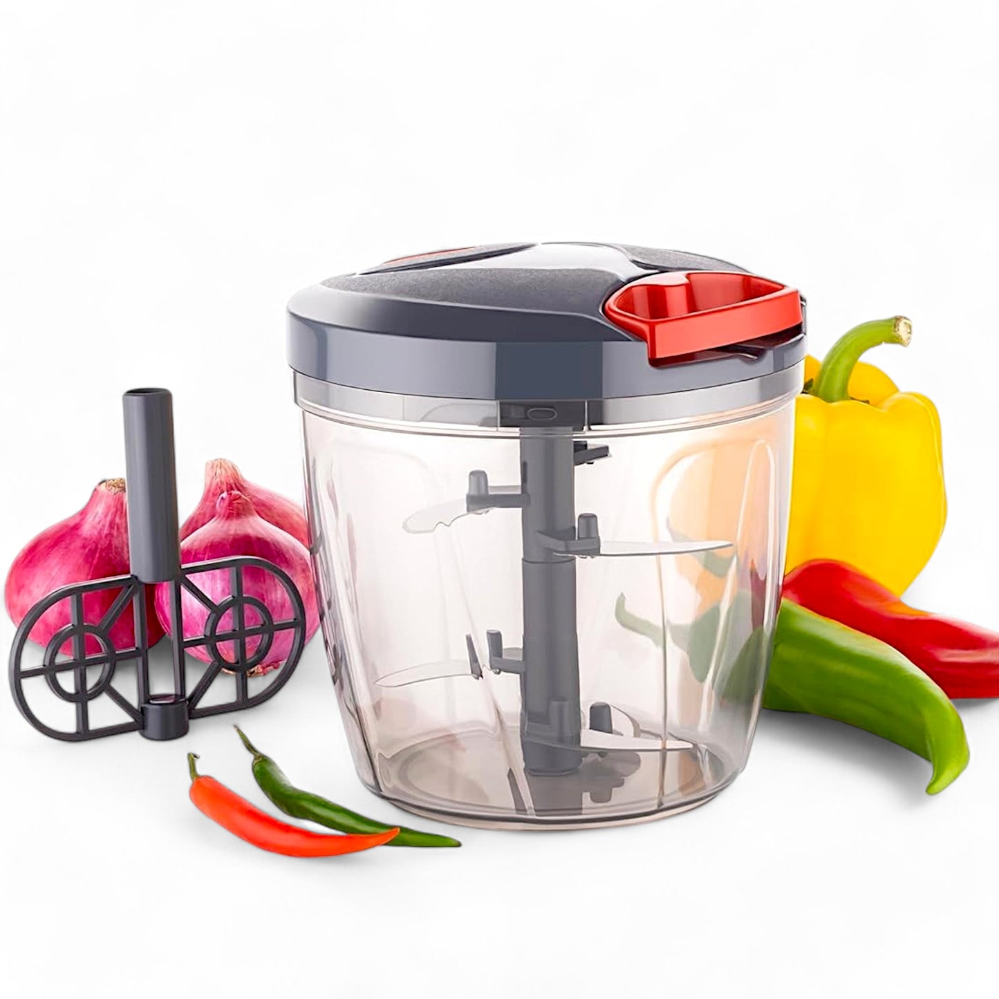 UK-0737 Handy Vegetable and Fruit Manual Onion Dry Fruit Salad Maker Vegetable Quick String Chopper 1000ml