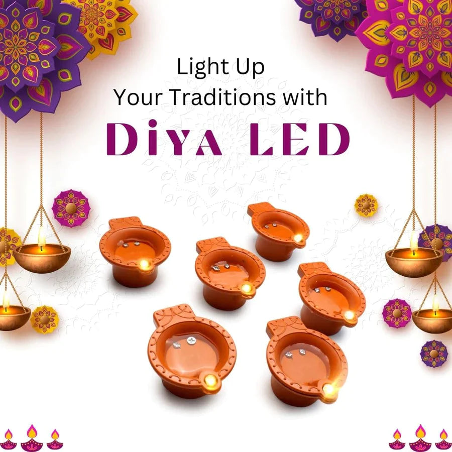 UK-0003 Water Sensor LED Diyas Candle with Water Sensing Technology E-Diya, Warm Orange Ambient Lights, Battery Operated