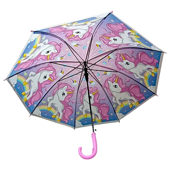 UK-0892 Kids Umbrellas for Rain Umbrella,Windproof Umbrella for Kids Boys and Girls, Cartoon Theme Chaata for Kids Girl Princess Chaata Random Color
