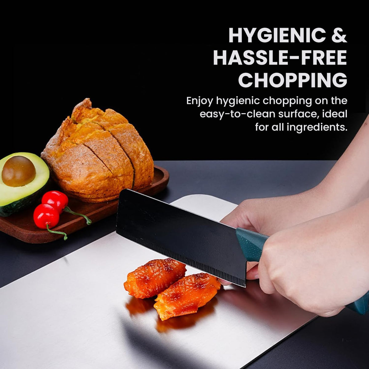 Stainless Steel Chopping Board Vegetable,Fruit Cutting, Kneeding, Cake Prep, Heavy Duty Chopping-Board