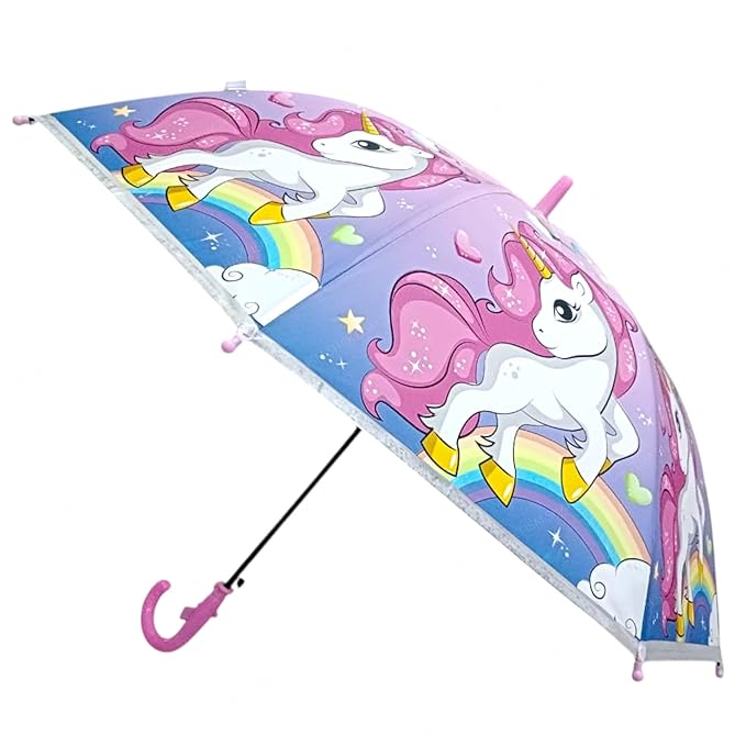 UK-0892 Kids Umbrellas for Rain Umbrella,Windproof Umbrella for Kids Boys and Girls, Cartoon Theme Chaata for Kids Girl Princess Chaata Random Color