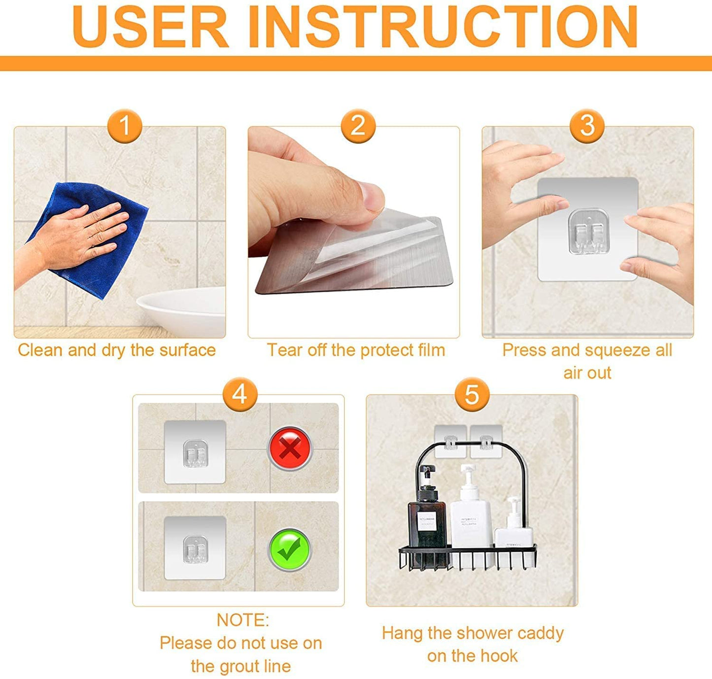 UK-0887 Self Adhesive Wall Hook Seamless Stickers Wall-Mounted Super Strong PVC Waterproof Big Adhesive Heavy Duty Magic Sticky