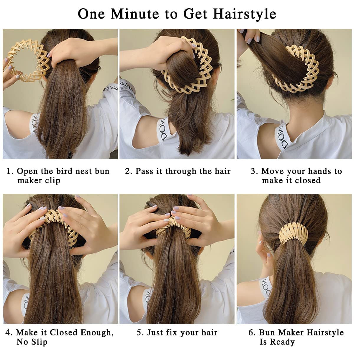 UK-0657 Birds Nest Hair Clip, Lazy Bird's Nest Plate Hairpin, Bun Maker Clips, Expandable Ponytail Holder Hair Pin