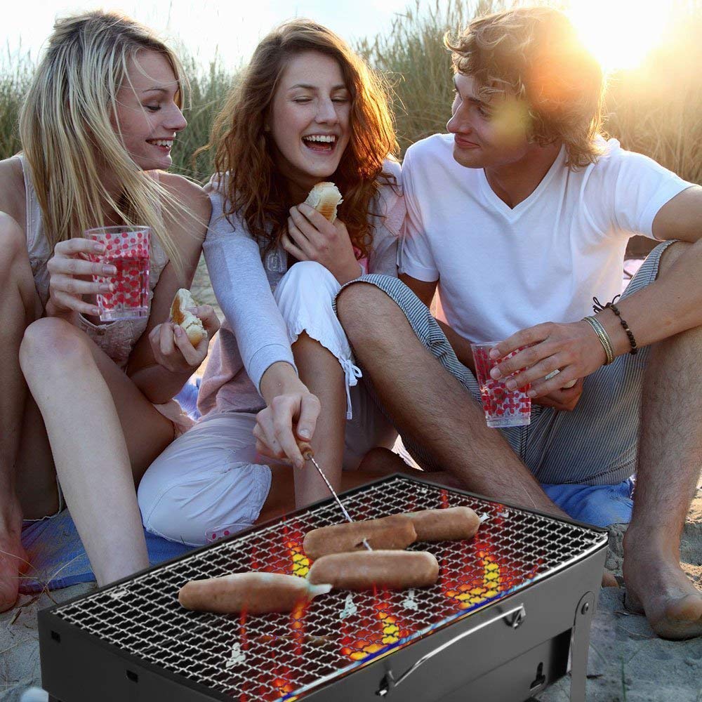 UK-0141 Portable Barbeque Charcoal BBQ Grill Oven Charcoal BBQ Grill Oven Set For Kitchen Home Garden Traveling Cooking - Both for Outdoor & Indoor (BBQ Grill)