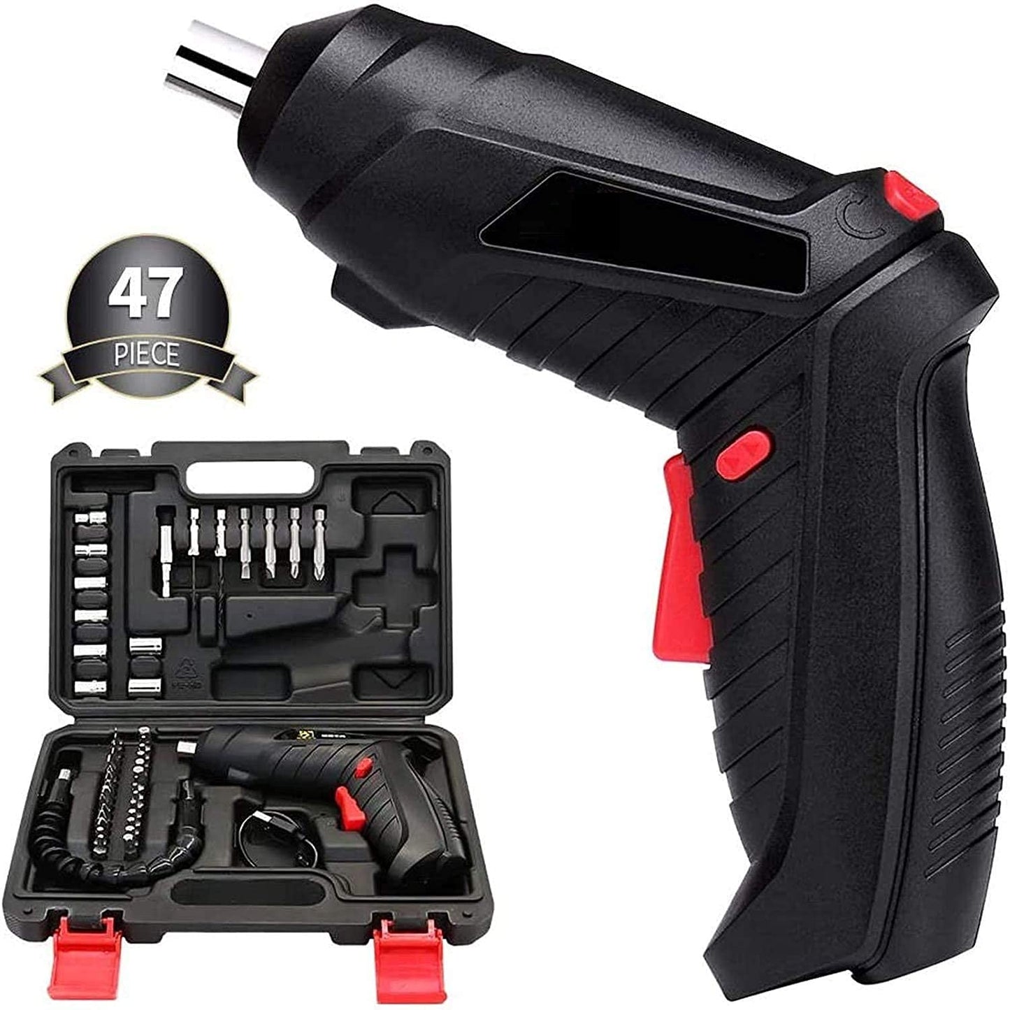 UK-0758 Portable Electric Screwdriver USB Rechargeable with 47 Tool Set for Drilling Repair cordless screwdriver rechargeable screwdriver small electric screwdriver