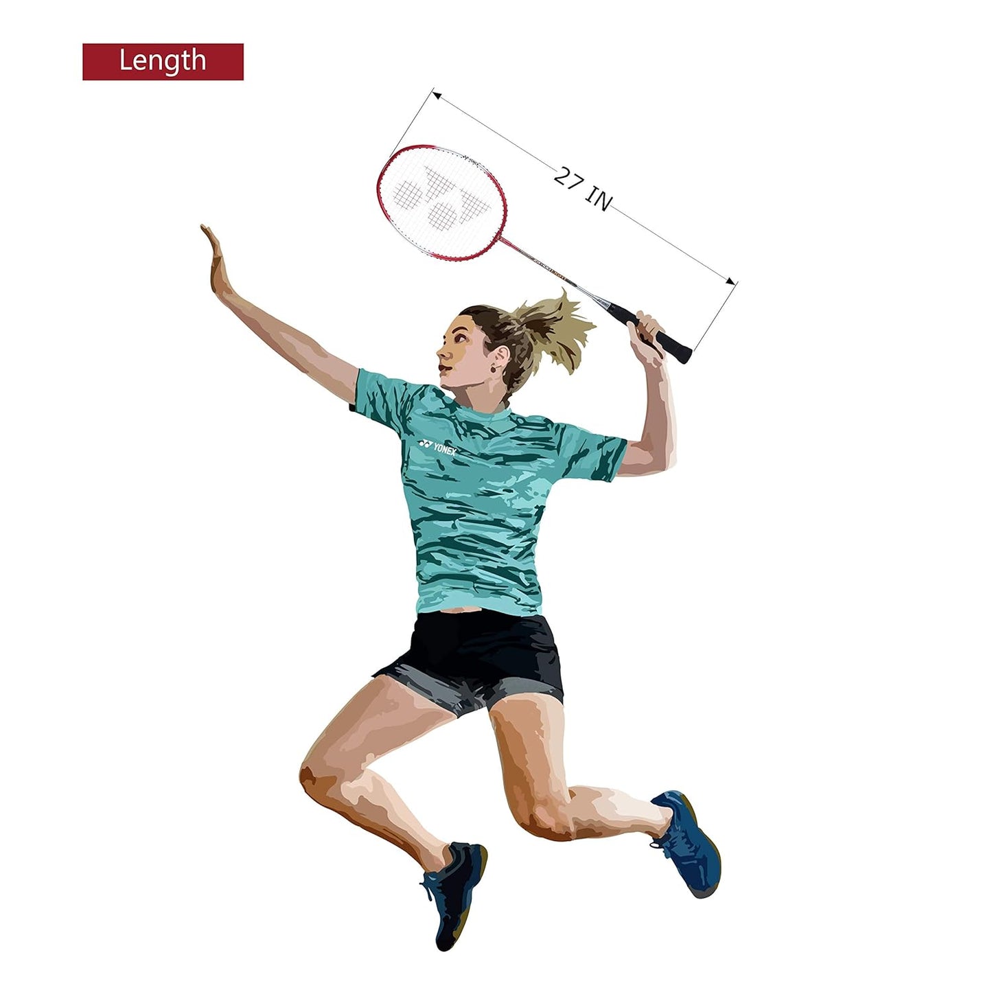 UK-0826 Strung Badminton Racket with Full Racket Cover | For Beginners | 130 grams | Maximum String Tension - 26lbs
