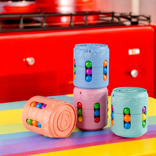 UK-0831 Magic Bean Cube - 360° Rotating Fidget Toy, Stress Relief Sensory Spinner, Anxiety Relief Gift for Boys & Girls