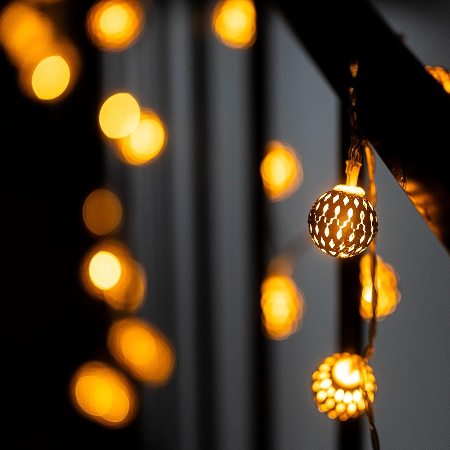 UK-1010 Diwali String Lights, 1 2LED Moroccan Golden Globe Christmas Lights Decorations for Indoor Outdoor Home Xmas Tree