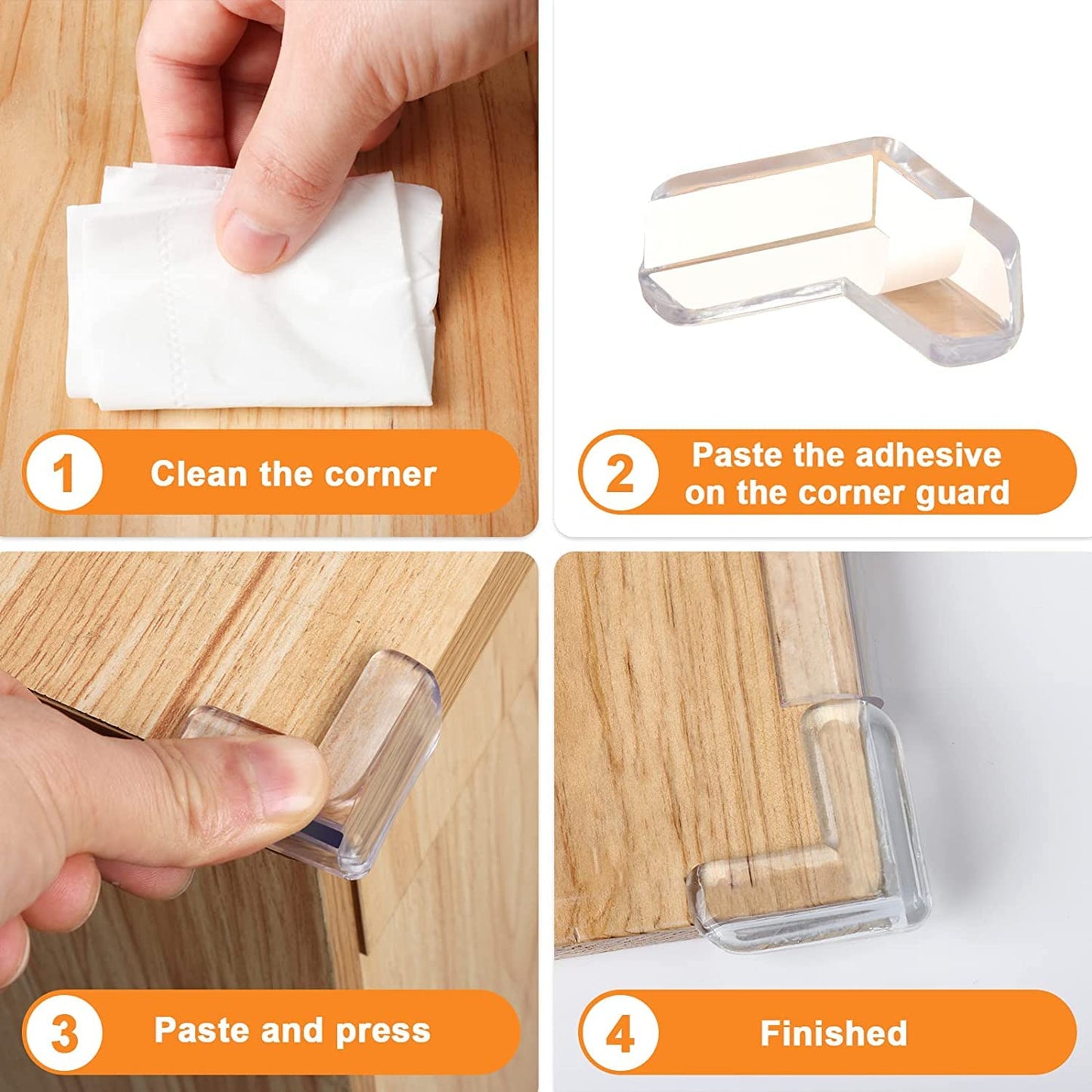 UK-0273 4-Pcs Edge Protector for Furniture Table Corner Guards for Sharp Edges Silicon Corner Protector