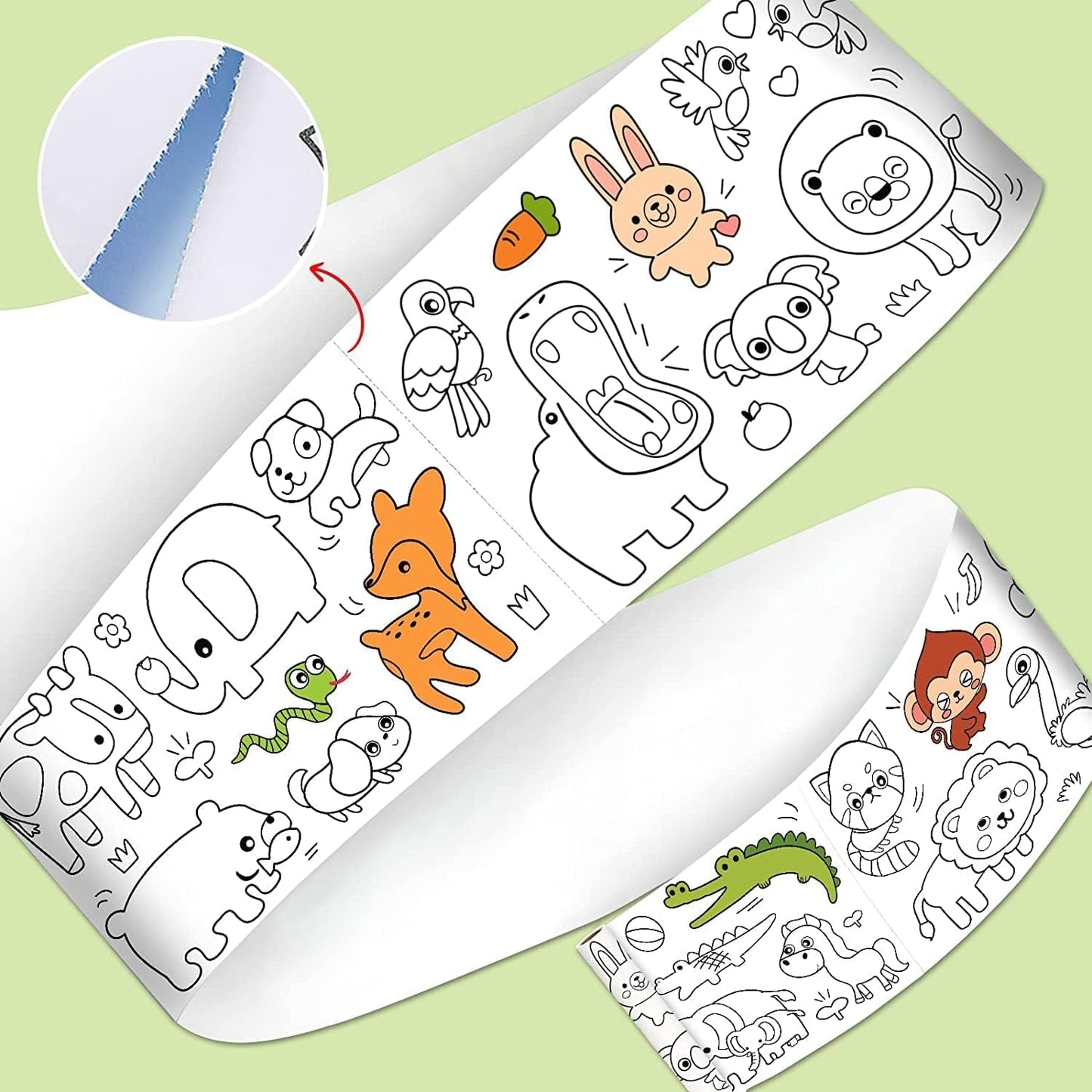 UK-0866 Children's Drawing Roll, 2025 New Coloring Paper Roll for Kids, 30*300cm DIY Painting Drawing Paper Roll, Sticky Drawing Paper Roll, Early Educational Toys for Kids