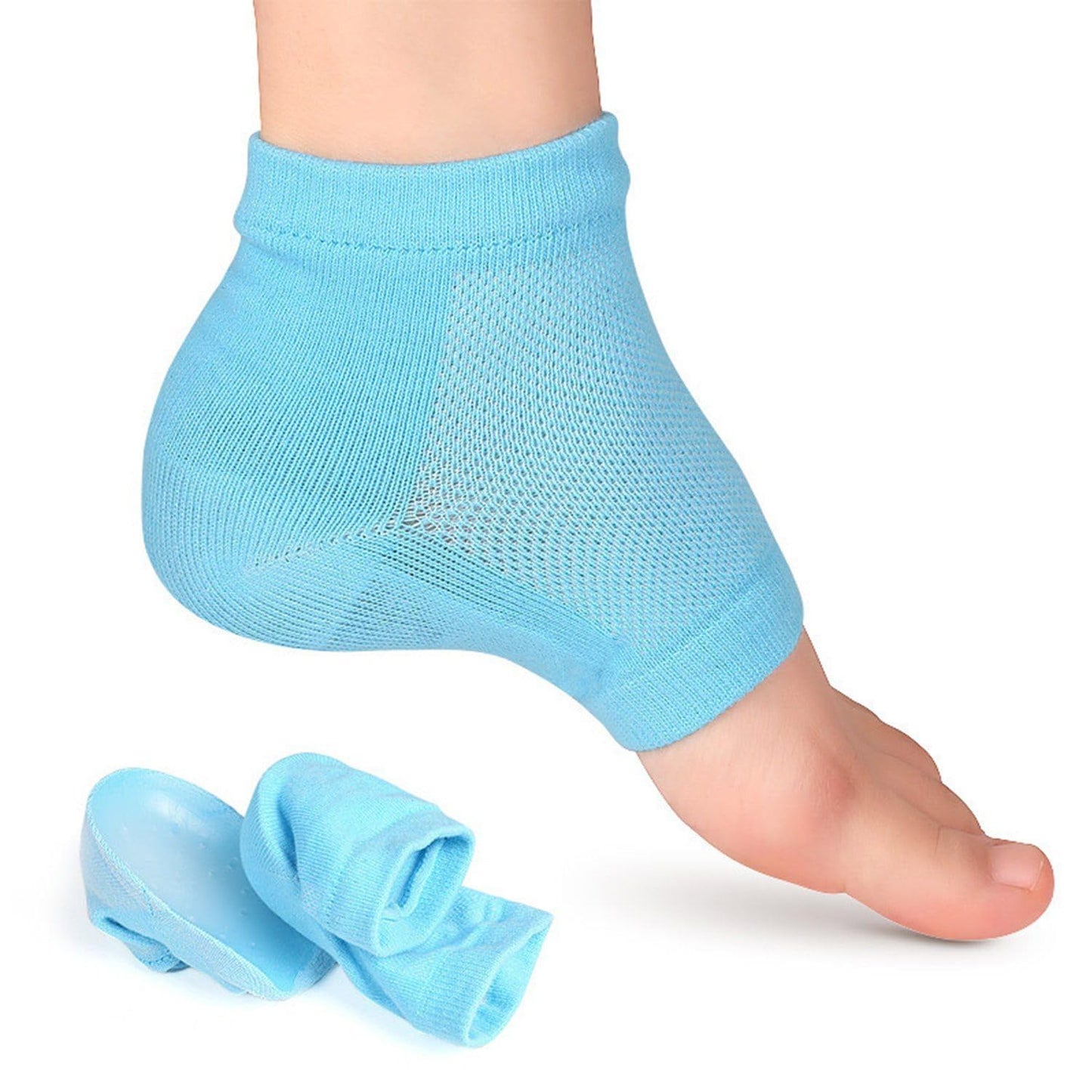 UK-0125 Heel Pain Relief Silicone Gel Heel Socks, Toeless Spa Sock for Foot Care Treatment, Orthopaedic Socks Heel Protector Socks For Men And Women