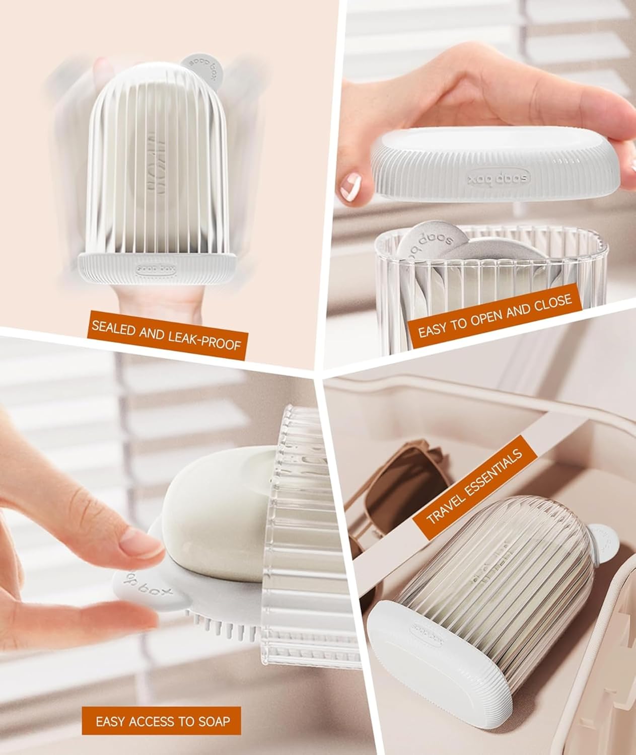 UK-0817 Travel Soap Case with Bath Brush - Transparent Leakproof, Waterproof & Portable for Bathroom, Camping, Gym | Travelling Accessories